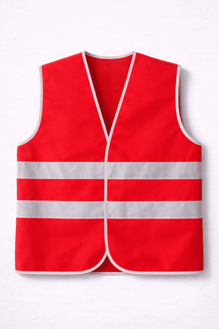 Kırmızı çift şerit yelek