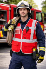 Kırmızı Fileli Reflektörlü İş Güvenliği Yeleği – Çok Cepli Yazlık Model - Görsel 2