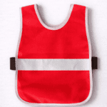 Çocuk güvenlik yeleği kırmızı reflektörlü önden görünüm