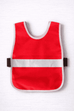 Çocuk güvenlik yeleği kırmızı reflektörlü önden görünüm