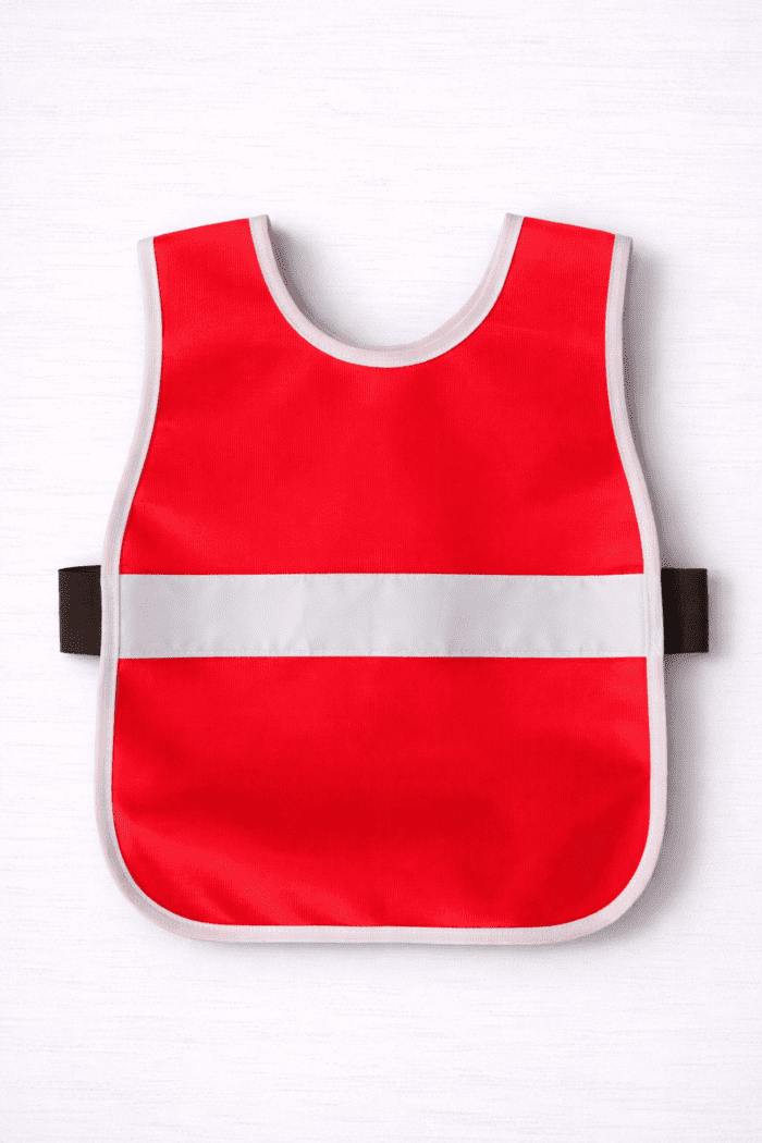 Çocuk Reflektörlü Güvenlik Yeleği – Kırmızı Yüksek Görünürlüklü Model - Görsel 2