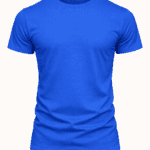 Mavi Penye Tişört Arka Görünüm - Logo Baskı Alanı