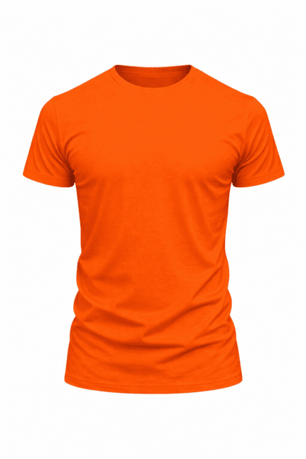 Turuncu Bisiklet Yaka Basic İş Tişörtü