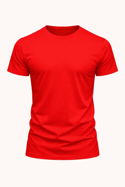 Kırmızı Penye Tişört - Toptan Yuvarlak Yaka İmalat | ProÜniforma