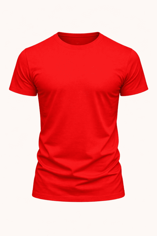 Kırmızı Penye Tişört - Toptan Yuvarlak Yaka İmalat | ProÜniforma