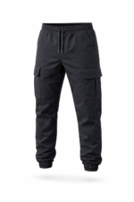 Antrasit gri kargo cepli jogger iş pantolonu önden görünüm lastikli paça