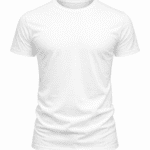 Beyaz işçi tişörtü yuvarlak yaka önden görünüm pamuklu doku