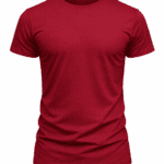 Bordo iş tişörtü bisiklet yaka önden görünüm pamuklu doku