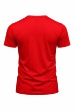 Kırmızı V Yaka İş Tişörtü – Pamuklu Rahat Kesim Dayanıklı Model - Görsel 2