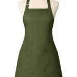 Haki profesyonel iş önlüğü önden görünüm doğal şık tasarım