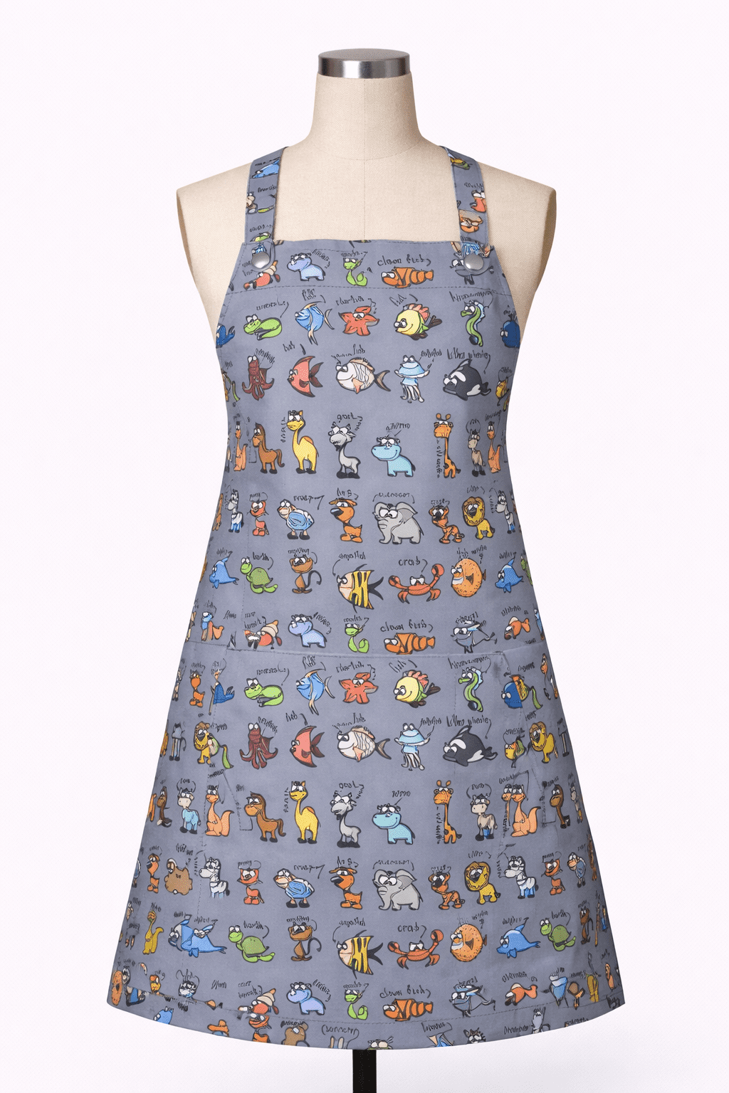 hayvan-desenli-is-onlugu-barista-veteriner-kres Hayvan desenli iş önlüğü önden görünüm sevimli figürler