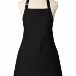 Siyah profesyonel iş önlüğü önden görünüm şık tasarım