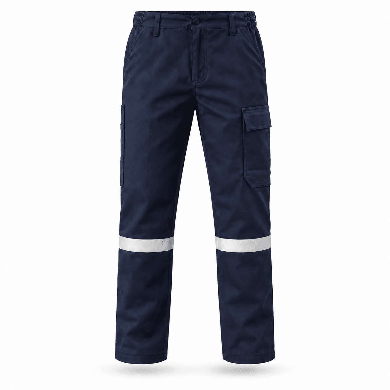 reflektorlu-gabardin-kargo-is-pantolonu-lacivert-on Reflektörlü Kargo Cepli İş Pantolonu – Dayanıklı Çok Cepli İşçi Pantolonu - Görsel 1