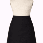 Siyah kısa belden bağlamalı servis önlüğü ön görünüm