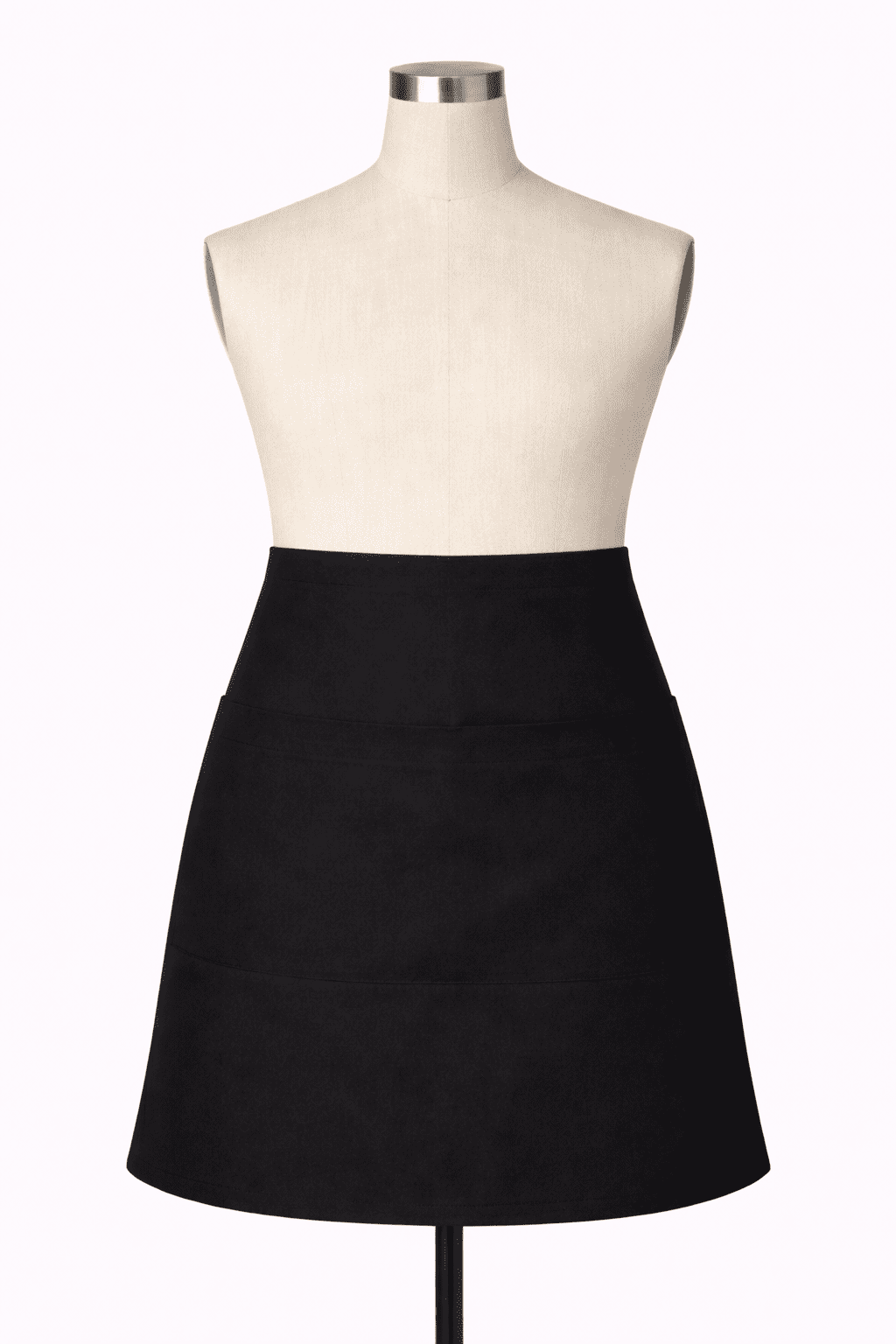 kisa-belden-servis-onlugu-siyah Siyah kısa belden bağlamalı servis önlüğü ön görünüm