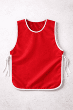 Kırmızı ikaz yeleği önden görünüm cırtlı tasarım