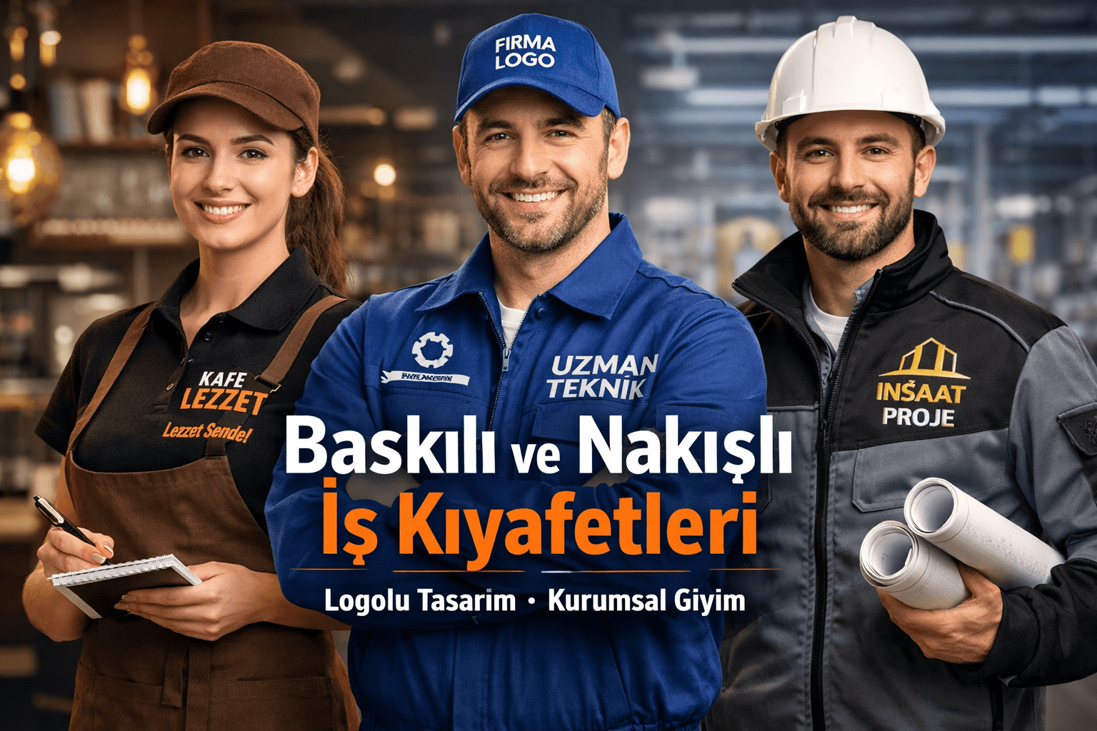 baskılı ve nakışlı iş kıyafetleri logolu personel üniforma modelleri