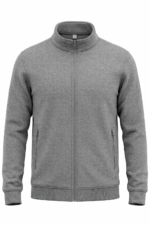 Erkek gri polar ceket önden görünüm kışlık mont tasarımı