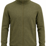 Erkek haki polar ceket önden görünüm kışlık outdoor modeli