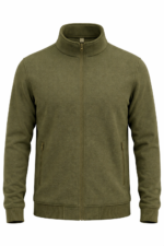 Erkek haki polar ceket önden görünüm kışlık outdoor modeli