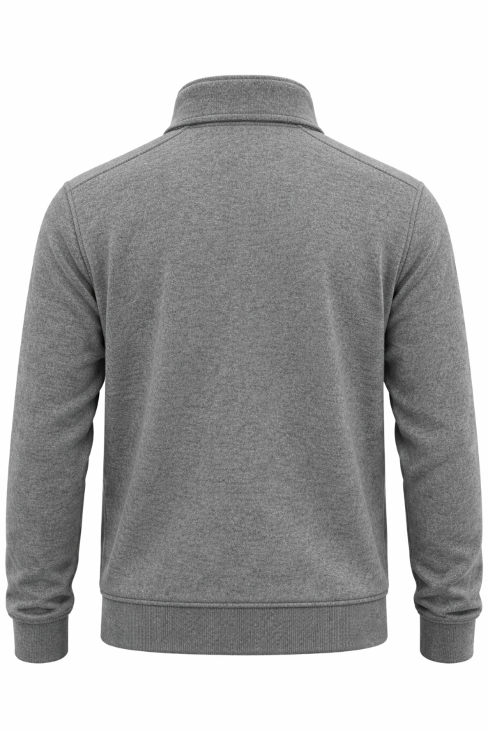Erkek gri polar ceket sırt ve dikiş detayları