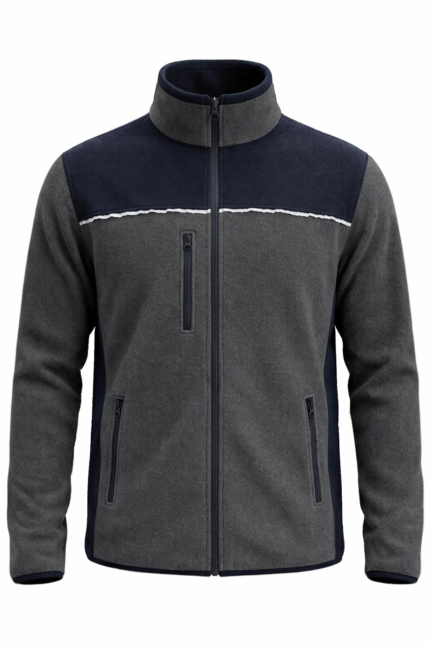 Erkek polar ceket fermuarlı önden görünüm kışlık mont tasarımı