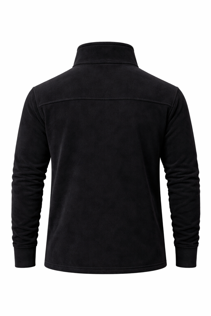 Erkek siyah 3 cepli iş polar sırt ve dikiş detayları