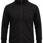 Erkek siyah 3 cepli iş polar önden görünüm kırmızı fermuarlı tasarım