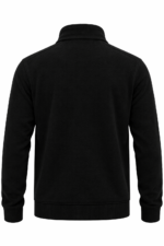 Erkek siyah polar ceket sırt ve dikiş detayları