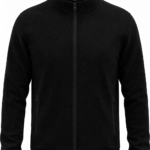 Erkek siyah polar ceket önden görünüm tam fermuarlı kışlık model