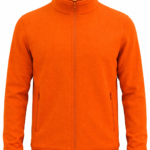 Erkek turuncu iş polar ceketi önden görünüm yüksek görünürlük