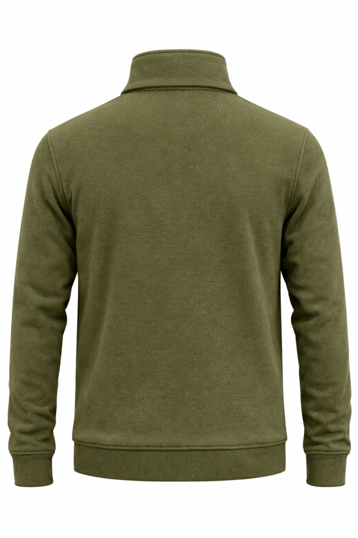 Haki erkek polar 3 cepli sırt ve dikiş detayları