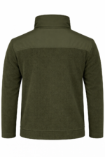 Haki softshell iş poları sırt ve dikiş detayları