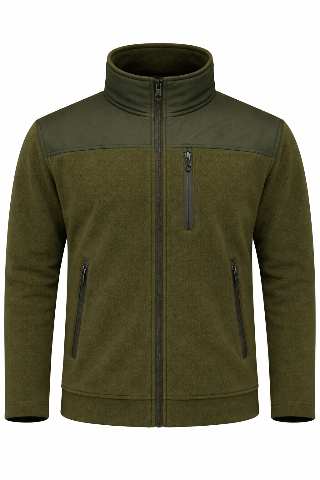 Haki Softshell İş Poları Ön Görünüm Teknik Tasarım Haki softshell iş poları önden görünüm su itici tactical model