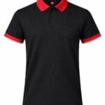 kontrast yaka iş tişörtü gri kırmızı polo model