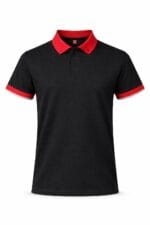 kontrast yaka iş tişörtü gri kırmızı polo model