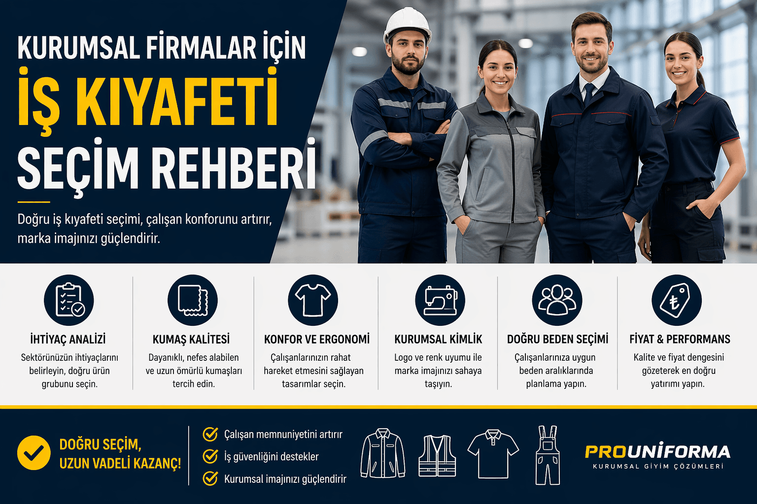 Kurumsal iş kıyafeti seçimi rehberi çalışan konforu ve marka imajı için doğru iş kıyafetleri