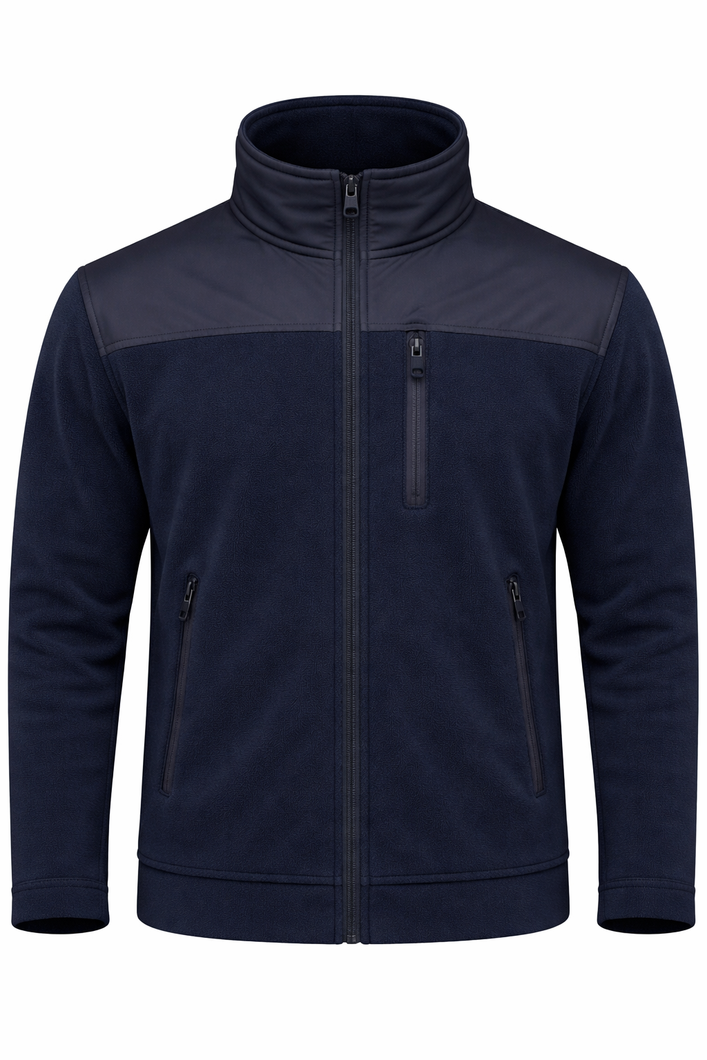 Lacivert Softshell İş Poları Ön Görünüm Teknik Tasarım Lacivert softshell iş poları önden görünüm rüzgar geçirmez tactical