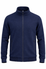 Lacivert tam fermuarlı polar önden görünüm kışlık iş modeli