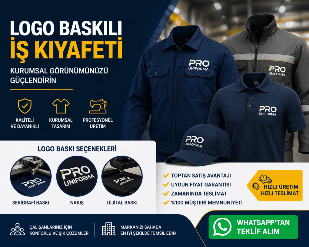Logo baskılı iş kıyafeti modelleri ve kurumsal firmalar için baskı ve nakış çözümleri