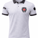 Özel güvenlik polo tişört gri arka görünüm dayanıklı ve profesyonel model