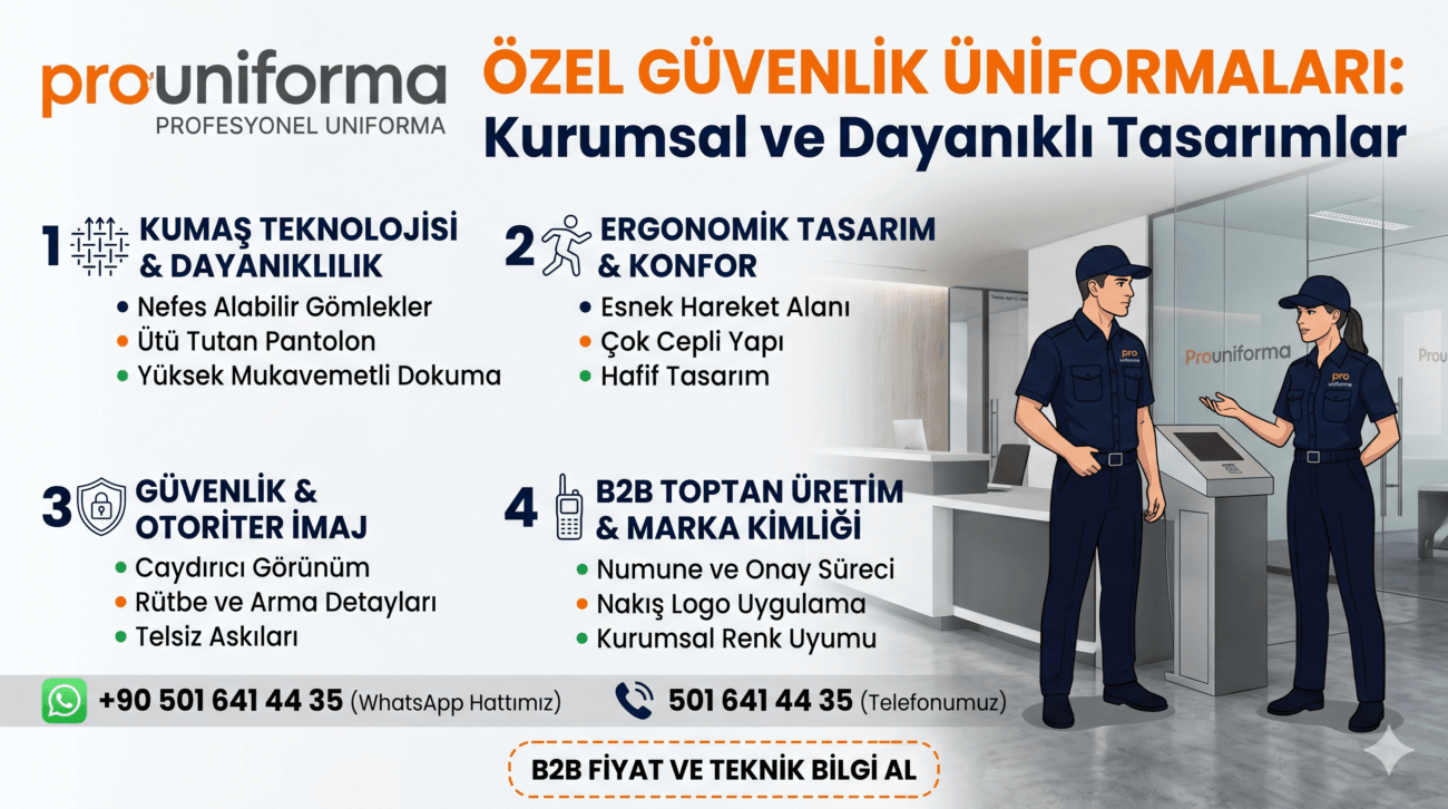 Kurumsal özel güvenlik üniformaları ve aksesuarları