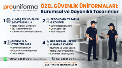 Kurumsal özel güvenlik üniformaları ve aksesuarları