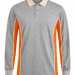 uzun kollu iş tişörtü polo yaka gri turuncu model