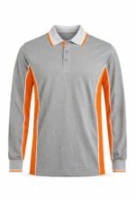 uzun kollu iş tişörtü polo yaka gri turuncu model