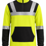 Reflektörlü iş sweatshirt modeli önden görünüm yüksek görünürlük