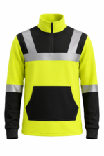 Reflektörlü iş sweatshirt modeli önden görünüm yüksek görünürlük