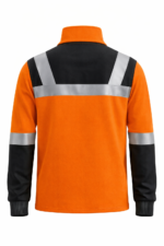 Reflektörlü iş sweatshirt turuncu sırt reflektör detayı