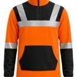 Reflektörlü iş sweatshirt turuncu önden görünüm yüksek görünürlük