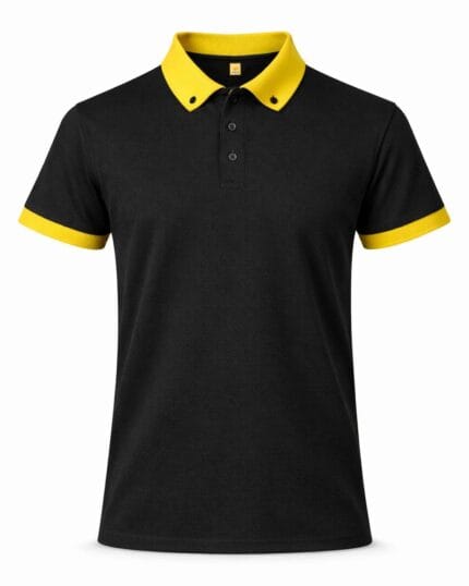 sarı siyah iş tişörtü polo yaka kontrast model